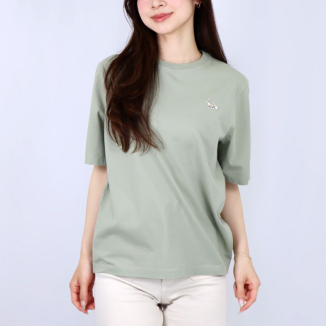メゾンキツネ MAISON KITSUNE レディース半袖 Tシャツ BABY FOX PATCH COMFOR OW00107KJ0008 0094 COURT GREEN