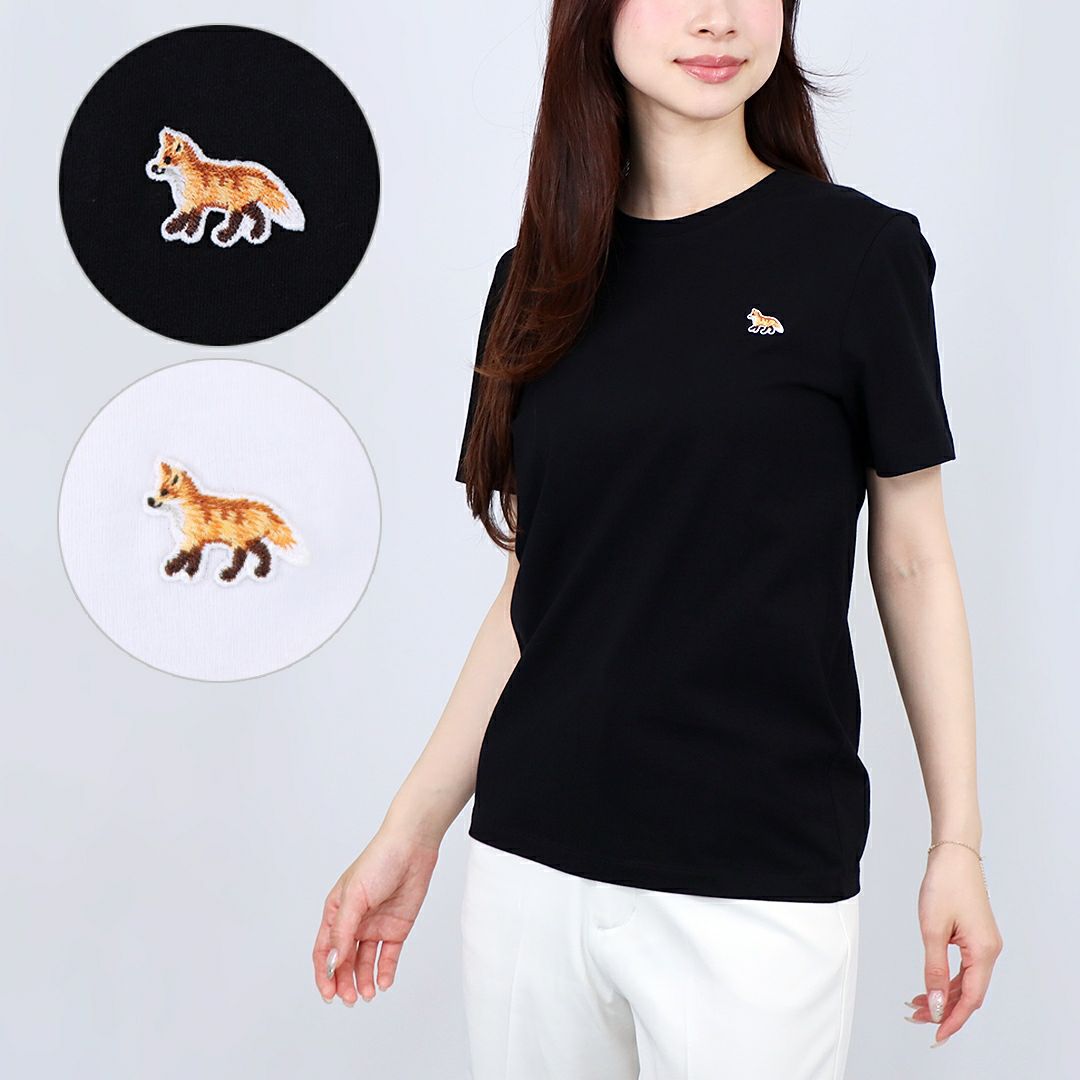 メゾンキツネ MAISON KITSUNE レディース 半袖 Tシャツ BABY FOX PATCH REGULAR TEE-SHIRT MW00110KJ0008