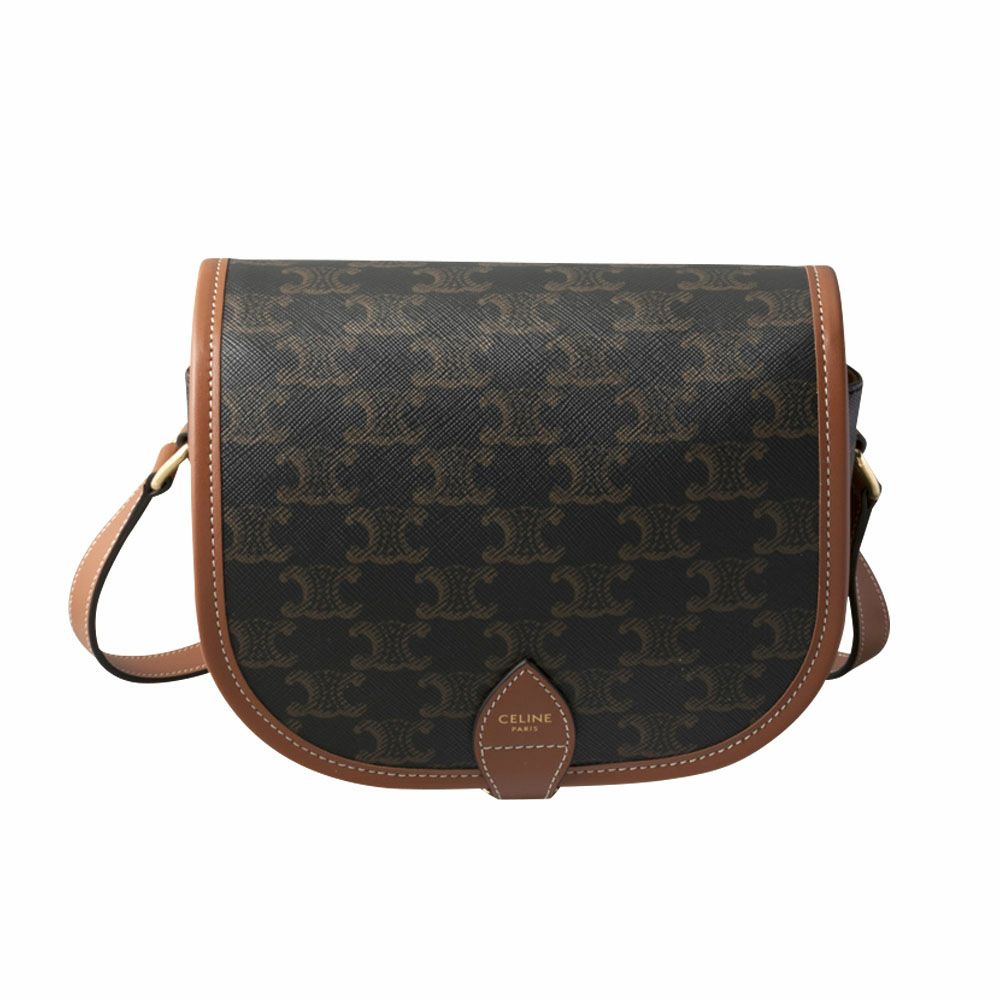 【予約会対象品】 セリーヌ CELINE ハンドバッグ ミディアム フォルコ バッグ ／ トリオンフキャンバス ＆ カーフスキン 19150 2BZJ 04LU TAN ブラウン 【お取り寄せ】