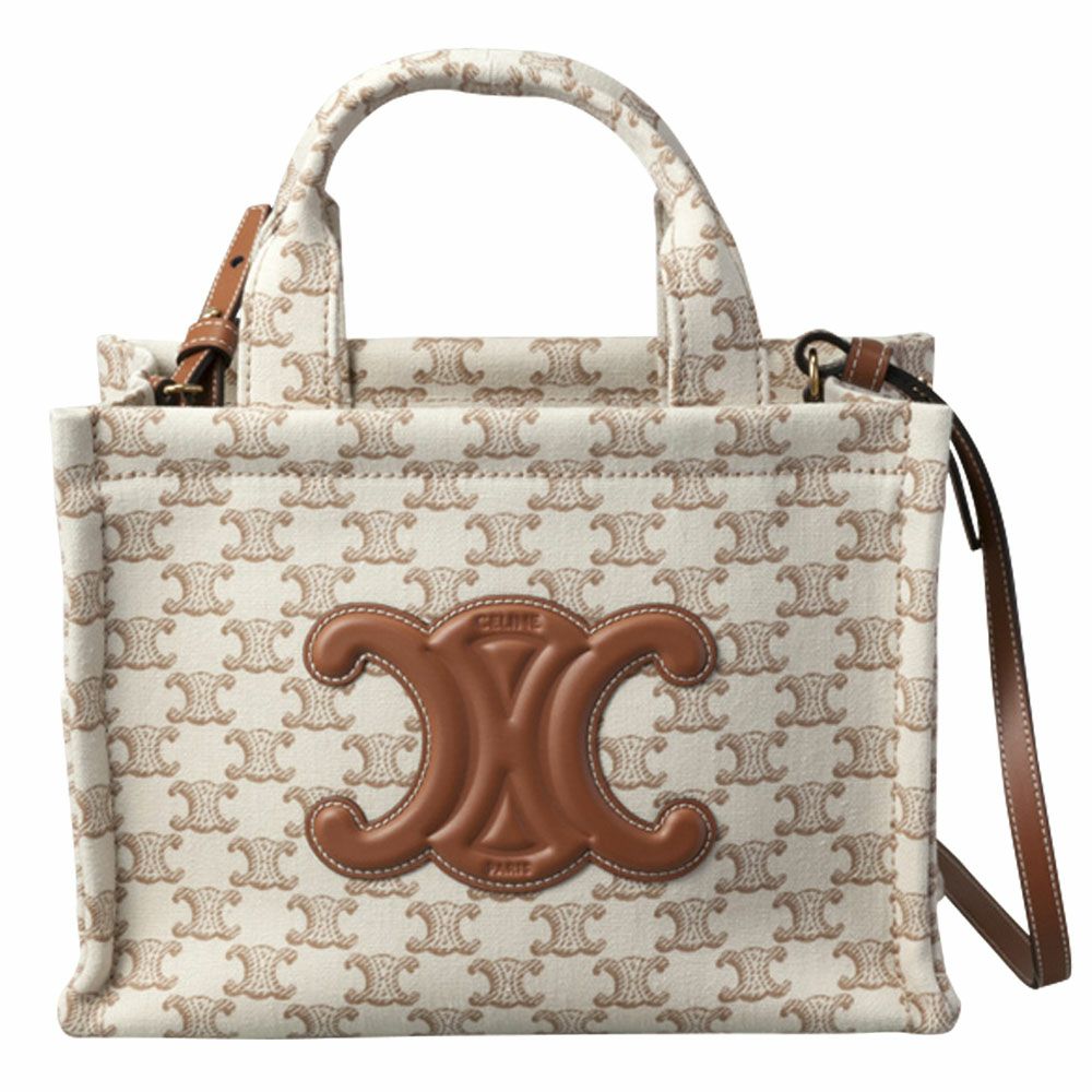 【予約会対象品】 セリーヌ CELINE ハンドバッグ スモール カバ タイス ／ トリオンフキャンバスプリント入りテキスタイル＆カーフスキン 19916 2FRF 01BC ホワイト 【お取り寄せ】