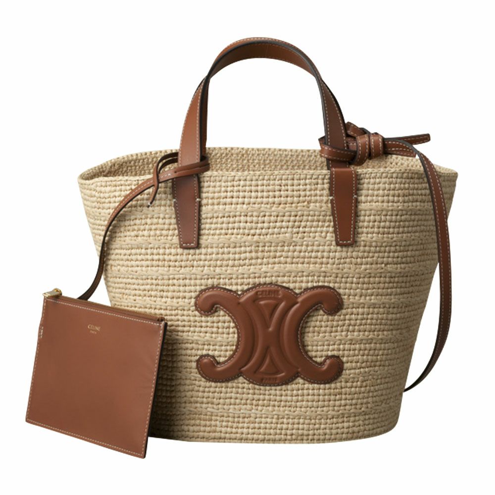 【予約会対象品】 セリーヌ CELINE ハンドバッグ ティーン サプル CELINE クラシック パニエ ／ ラフィア＆カーフスキン 11580 2FF7 04LU TAN ブラウン 【お取り寄せ】