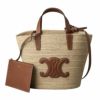 【予約会対象品】 セリーヌ CELINE ハンドバッグ ティーン サプル CELINE クラシック パニエ ／ ラフィア＆カーフスキン 11580 2FF7 04LU TAN ブラウン 【お取り寄せ】