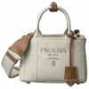 【予約会対象品】 プラダ PRADA ハンドバッグ リネンブレンド ミニハンドバッグ 1BA038_2CX9_F0018_V_8OM ホワイト 【お取り寄せ】