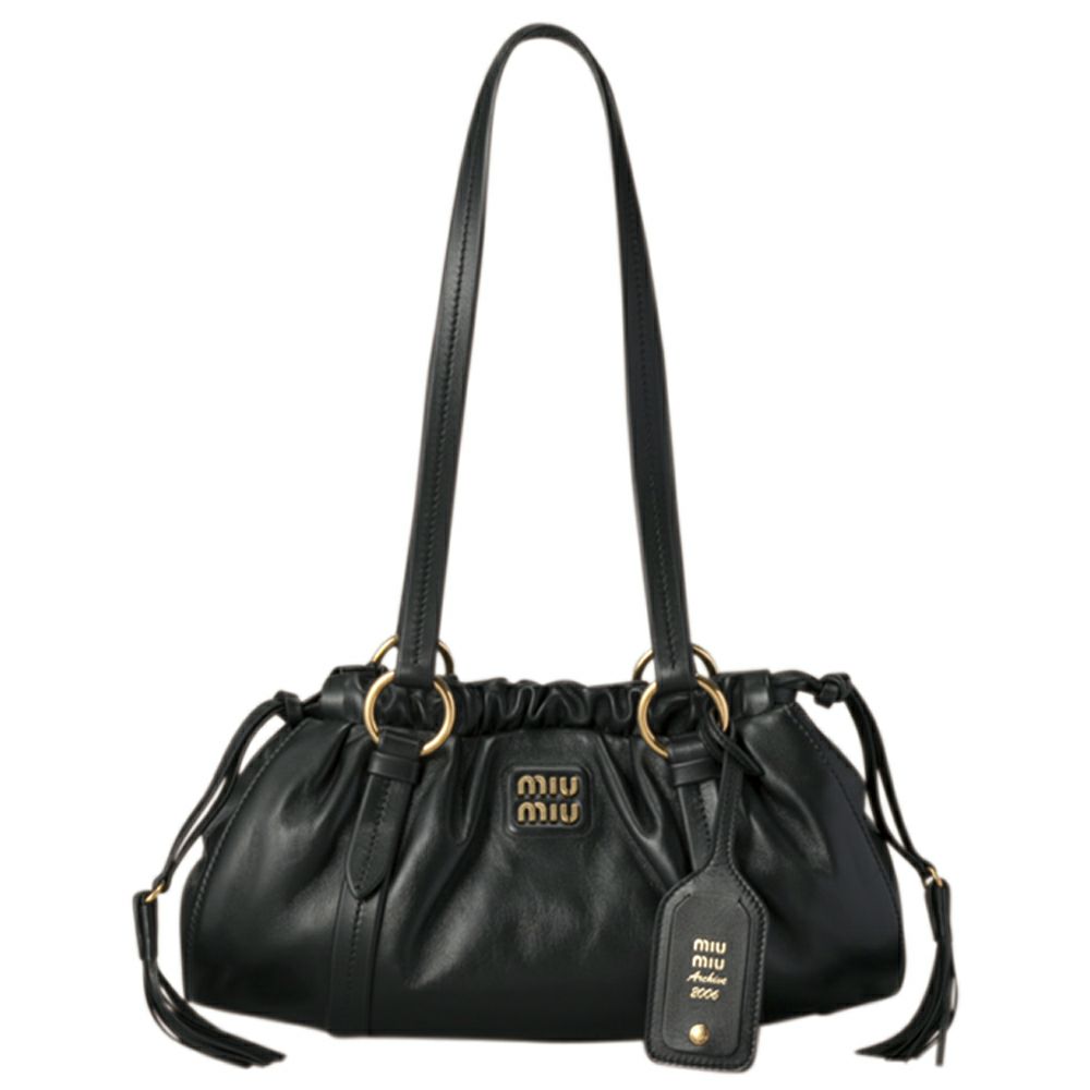 【予約会対象品】 ミュウミュウ MIUMIU ハンドバッグ ジョワ ナッパレザー バッグ 5BG306 ACSW 000 ブラック 【お取り寄せ】