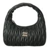 【予約会対象品】 ミュウミュウ MIUMIU ハンドバッグ ワンダー マテラッセレザー ホーボーバッグ 5BC108 N88 OOY ブラック 【お取り寄せ】