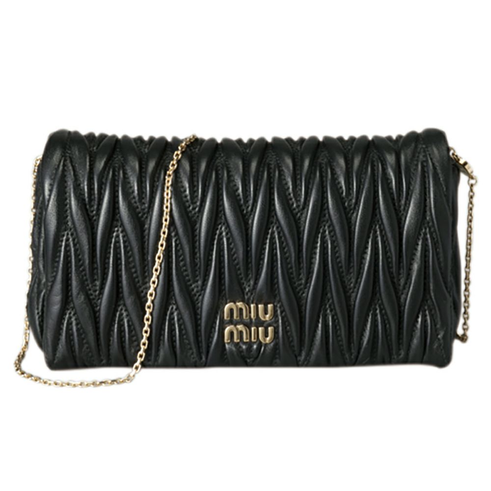 【予約会対象品】 ミュウミュウ MIUMIU ハンドバッグ アルカディ マテラッセレザー ミニバッグ 5BP086 AN88 C00 ブラック 【お取り寄せ】