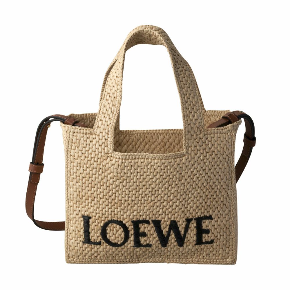 【予約会対象品】 ロエベ LOEWE かごバッグ ハンドバッグ ロエベフォント トート ミニ（ラフィア A685V46X01 ベージュ 【お取り寄せ】