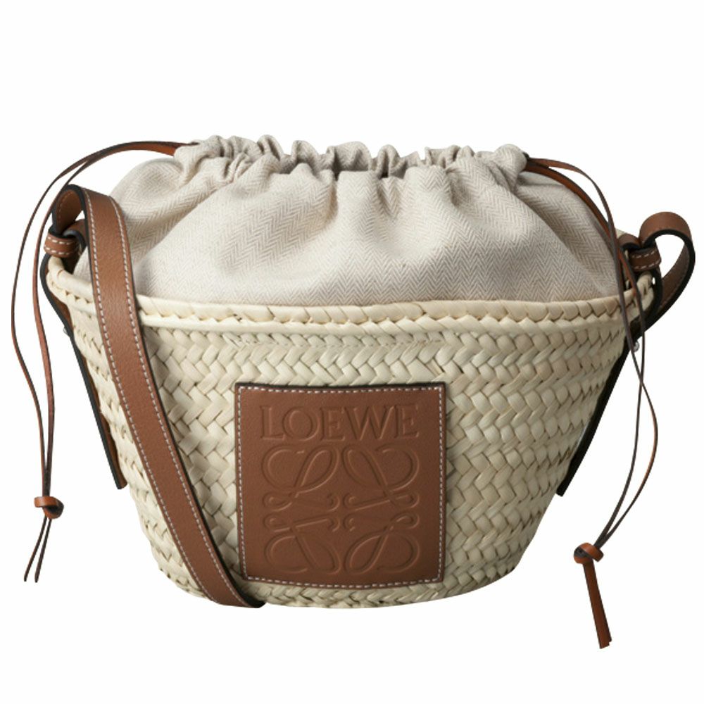 【予約会対象品】 ロエベ LOEWE かごバッグ トートバッグ ドローストリング バケットバッグ（ヤシの葉＆カーフ A223222X01 ベージュ 【お取り寄せ】