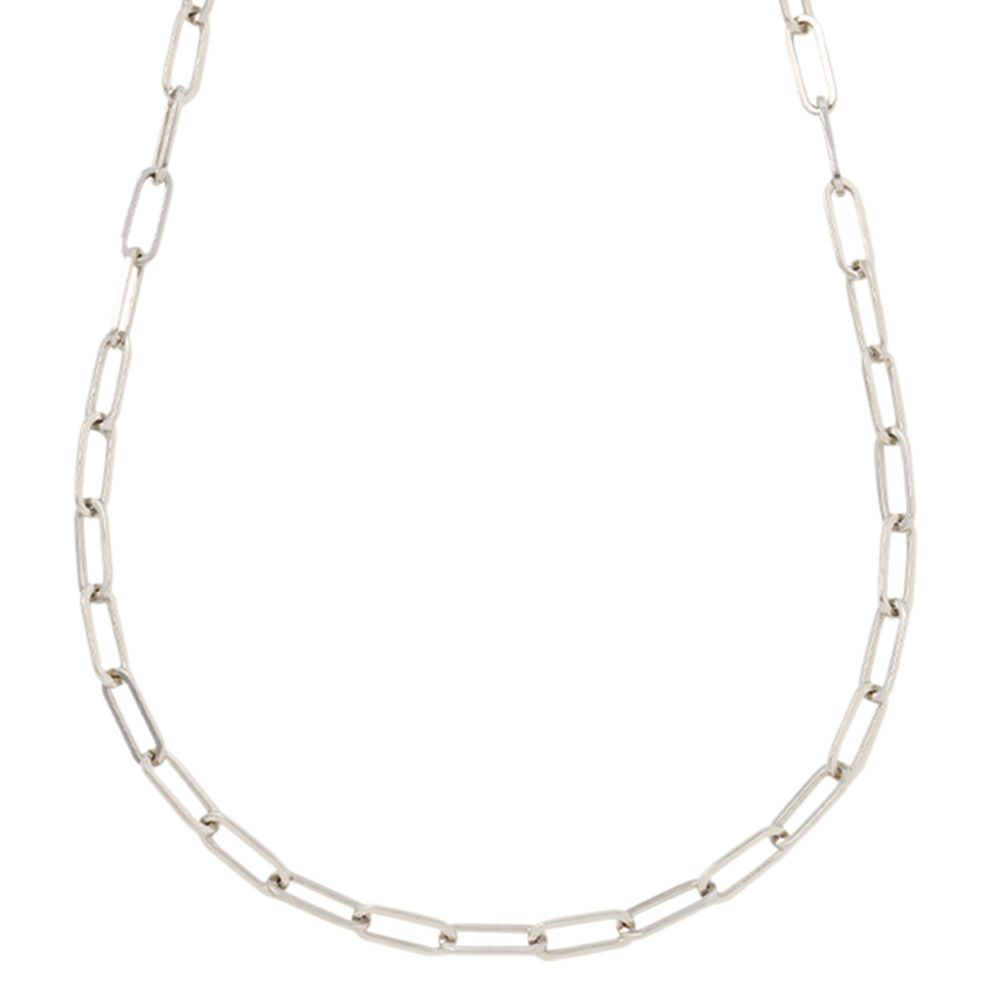 【予約会対象品】 ジュエリー JEWELRY 中空ネックレス 地金 シルバー プラチナ ペーパークリップ中空ネックレス 【お取り寄せ】