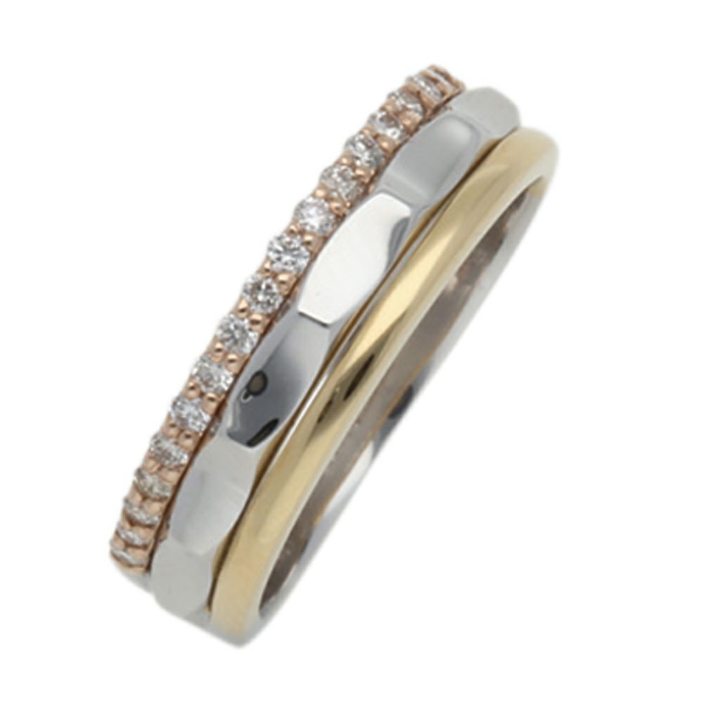 【予約会対象品】 ジュエリー JEWELRY スリーカラーリング ダイヤモンド マルチカラー プラチナ/K18イエロー/ピンクゴールド リング 【お取り寄せ】