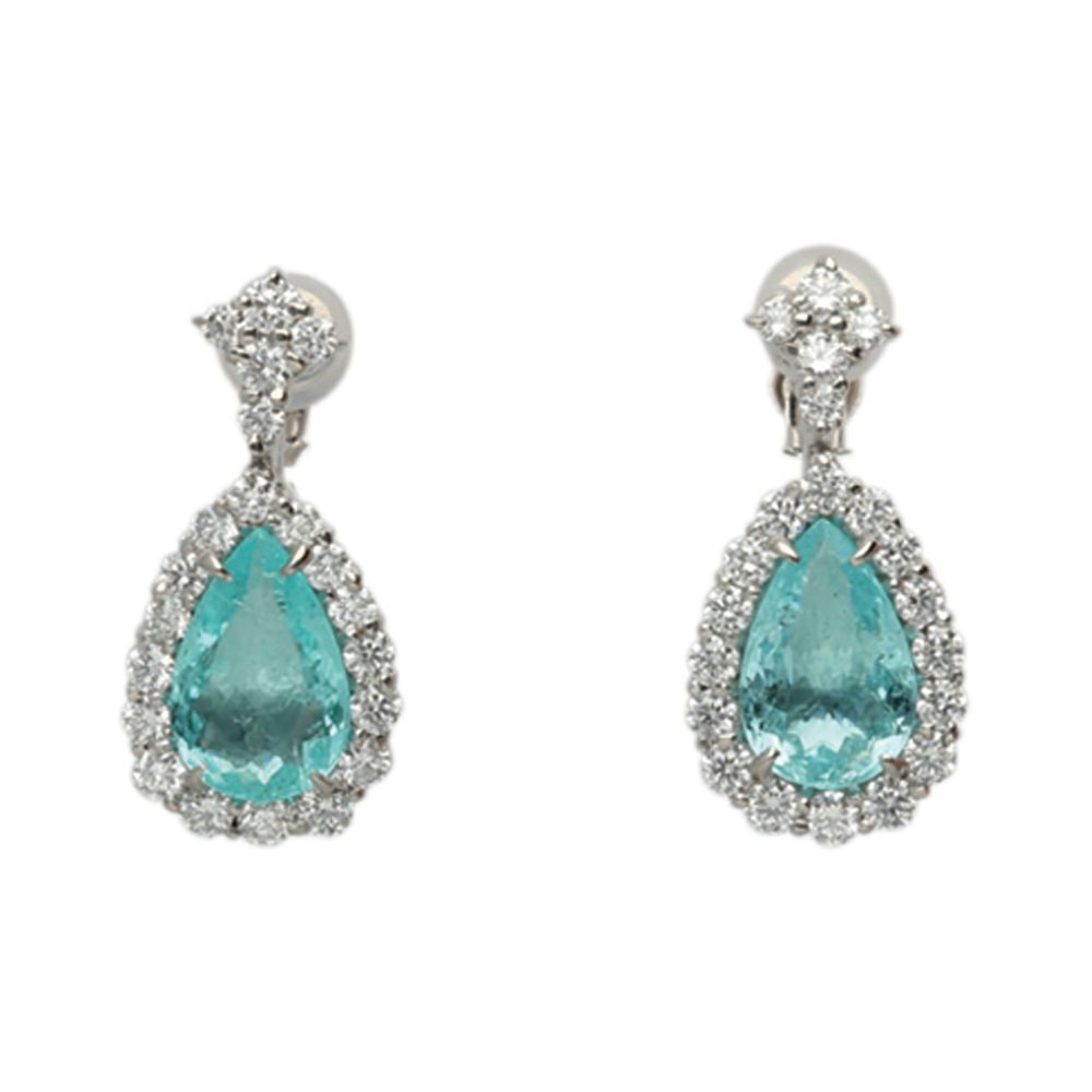 【予約会対象品】 ハイジュエリー HIGH　JEWELRY 希少イヤリング パライバトルマリン ブルー プラチナ/パライバトルマリン イヤリング 【お取り寄せ】
