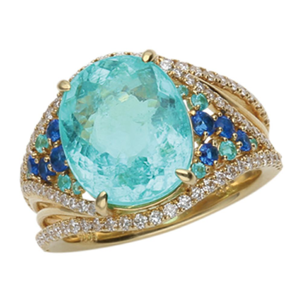 【予約会対象品】 ハイジュエリー HIGH　JEWELRY 希少リング パライバトルマリン ブルー K18イエローゴールド/パライバトルマリン リング 【お取り寄せ】