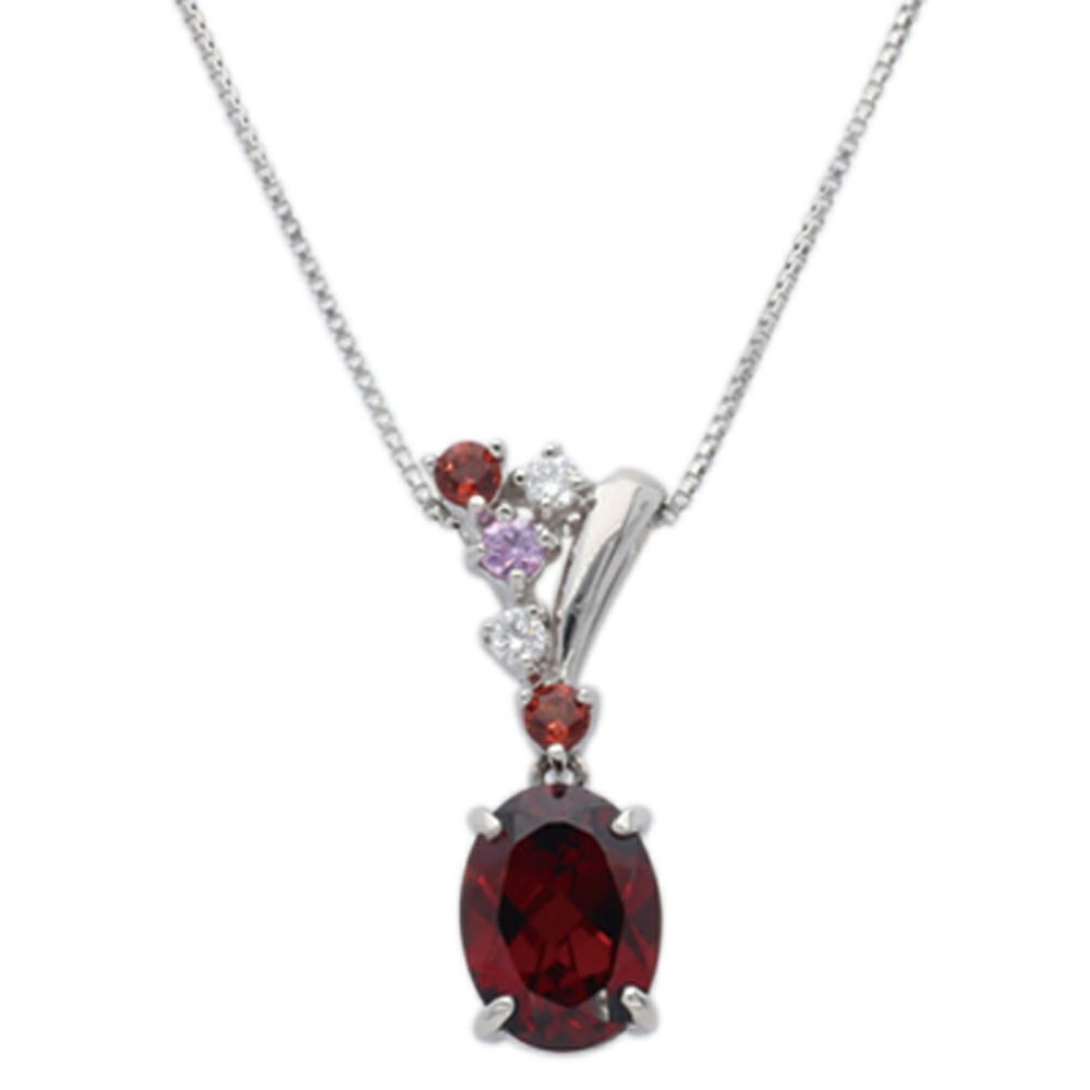 【予約会対象品】 ジュエリー JEWELRY 1月誕生石ネックレス ガーネット シルバー プラチナ/ガーネット ネックレス 【お取り寄せ】