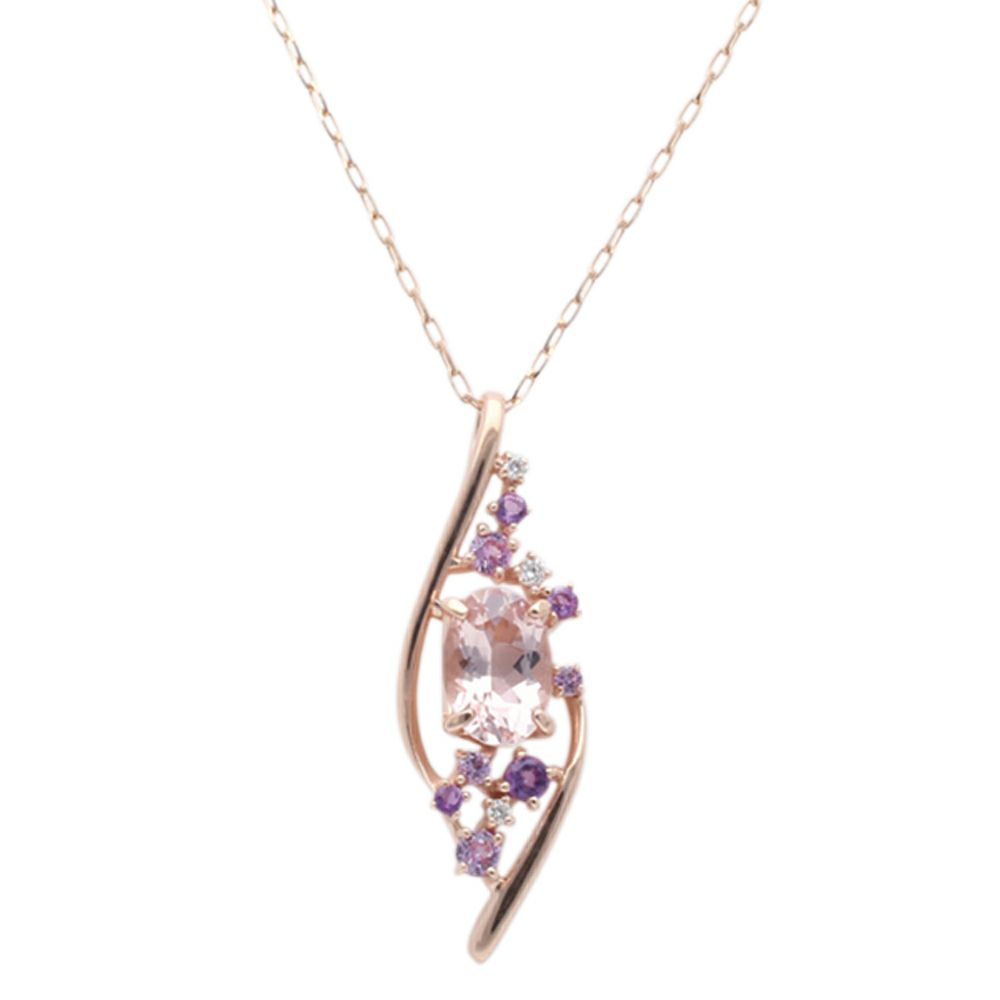 【予約会対象品】 ジュエリー JEWELRY 4月誕生石ネックレス モルガナイト ゴールド K18ピンクゴールド/モルガナイト ネックレス 【お取り寄せ】