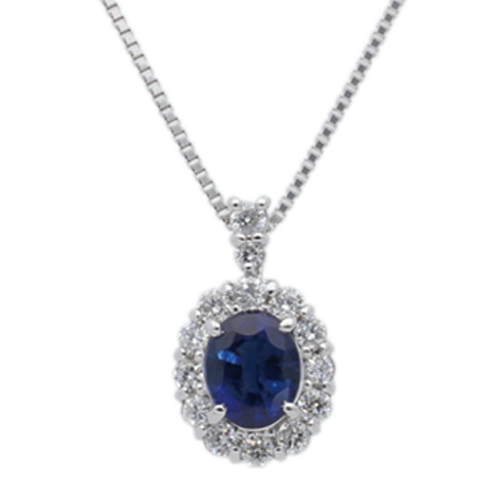 【予約会対象品】 ジュエリー JEWELRY 9月誕生石ネックレス サファイア シルバー プラチナ/サファイア ネックレス 【お取り寄せ】