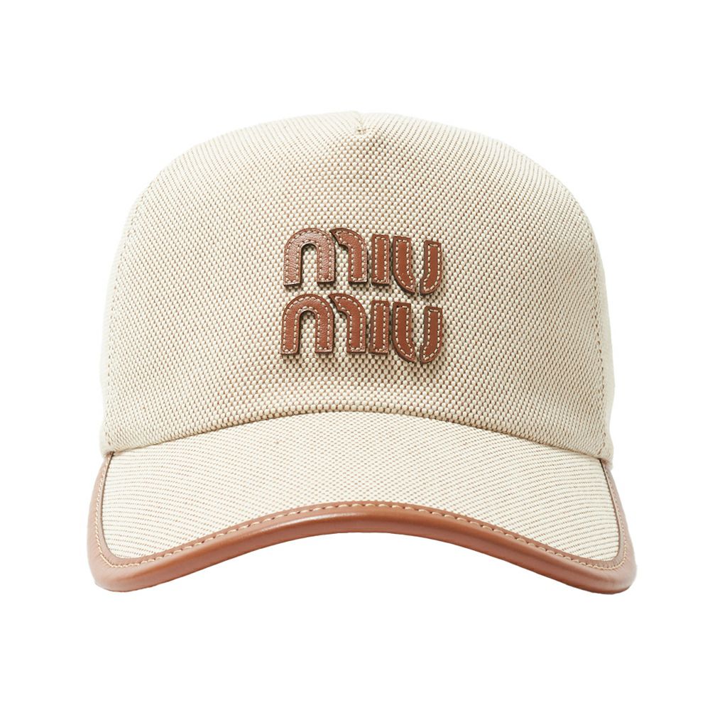【予約会対象品】 ミュウミュウ MIUMIU キャップ 帽子 キャンバスベースボールキャップ 5HC179 2CRN F062F ベージュ 【お取り寄せ】