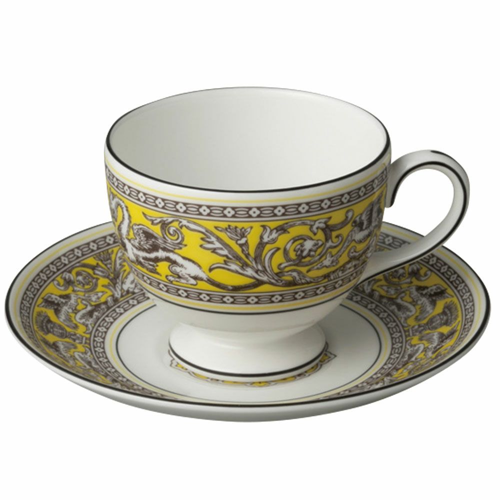 【予約会対象品】 ウェッジウッド WEDGWOOD ティーカップ カップ＆ソーサー フロレンティーン シトロン ティーカップ＆ソーサー(リー） 1070726 イエロー 【お取り寄せ】
