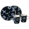 【予約会対象品】 マリメッコ MARIMEKKO マグカップ プレート ウニッコ マグ＆プレート4点セット ダークブルー/ライトブルー 72293-155 ブルー 【お取り寄せ】