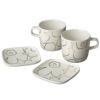 【予約会対象品】 マリメッコ MARIMEKKO マグカップ プレート ピィイルトウニッコ マグ＆プレート4点セット ホワイト/ゴールド 73593-120 ゴールド 【お取り寄せ】