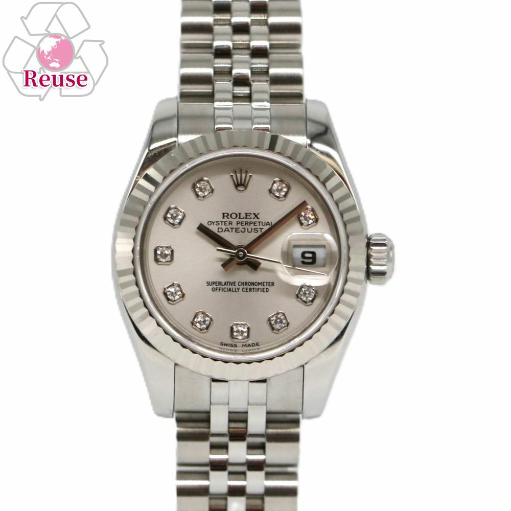 【予約会対象品】 【リユース品】 ロレックス ROLEX 腕時計 レディースウォッチ デイトジャスト 179174G シルバー 【お取り寄せ】