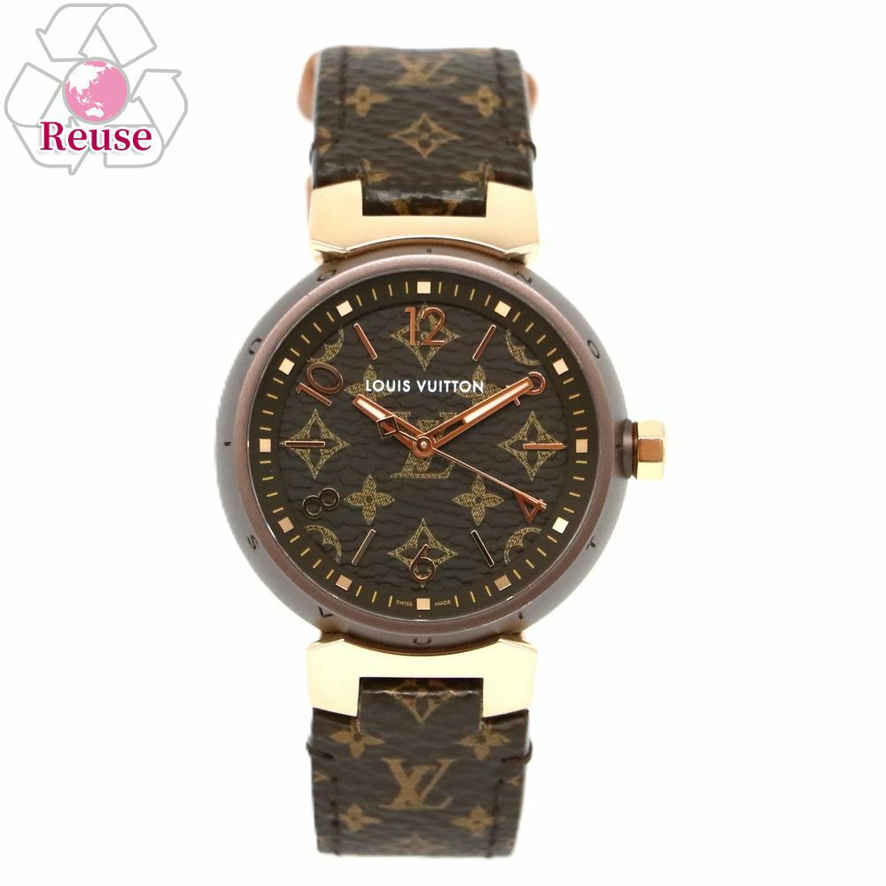【予約会対象品】 【リユース品】 ルイヴィトン LOUIS　VUITTON 腕時計 レディースウォッチ タンブールMM QA138Z ブラウン 【お取り寄せ】