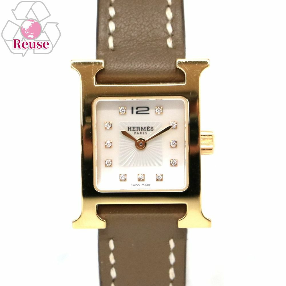 【予約会対象品】 【リユース品】 エルメス HERMES 腕時計 レディースウォッチ Hウォッチミニ HH1.102 ゴールド 【お取り寄せ】
