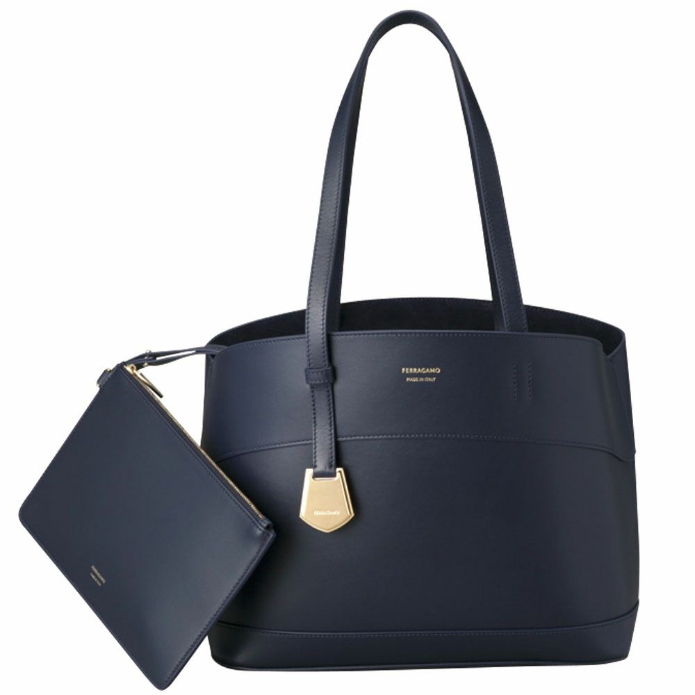 【予約会対象品】 フェラガモ FERRAGAMO トートバッグ CHARMING TOTE 216797 770618 ミッドナイト 【お取り寄せ】