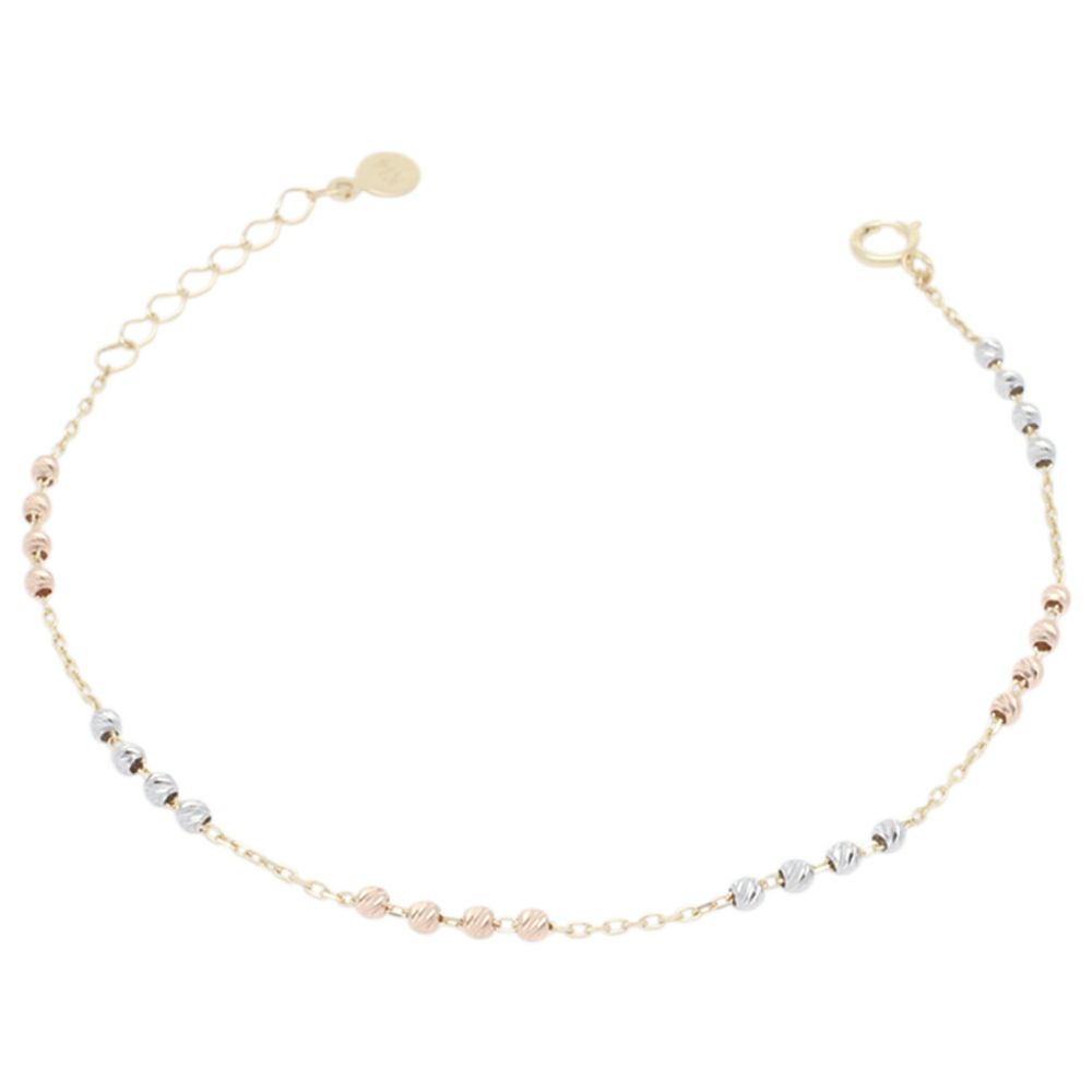 【予約会対象品】 ジュエリー JEWELRY スリーカラーブレスレット 地金 ゴールド K14イエローゴールド/ピンクゴールド/ホワイトゴールド　ブレスレット 【お取り寄せ】