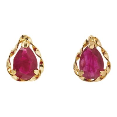 【予約会対象品】 JEWELRY ピアス ルビー ゴールド K18イエローゴールド　ルビーピアス 【お取り寄せ】