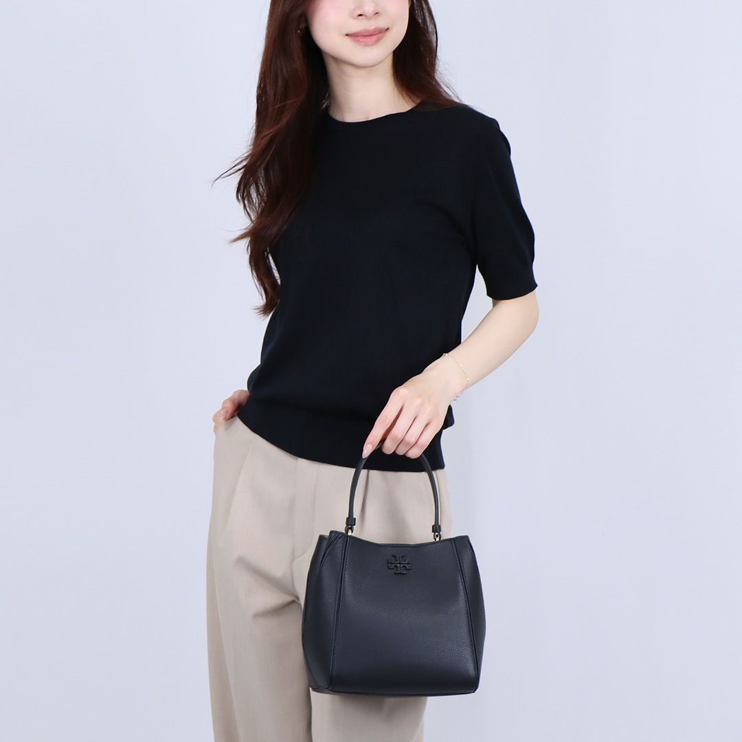 トリーバーチ TORY BURCH 2WAYバッグ MCGRAW SMALL BUCKET BAG マックグロー 158500 001 BLACK ブラック