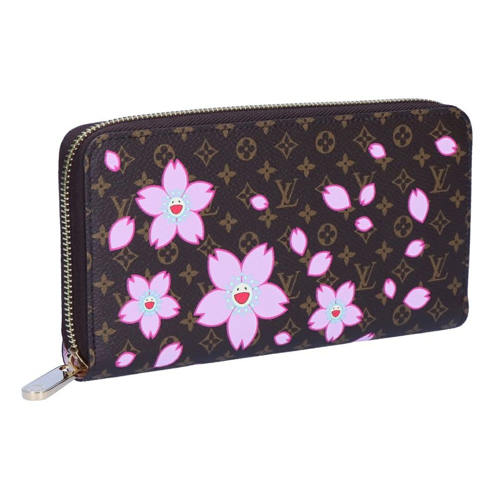 ルイヴィトン LOUIS VUITTON 村上隆 長財布 M13433 LV×TM ジッピー･ウォレット サクラブラウン