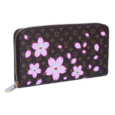 ルイヴィトン LOUIS VUITTON 村上隆 長財布 M13433 LV×TM ジッピー・ウォレット サクラブラウン
