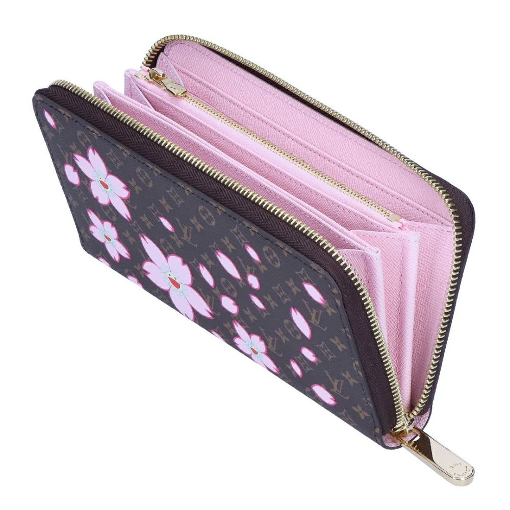ルイヴィトン LOUIS VUITTON 村上隆 長財布 M13433 LV×TM ジッピー･ウォレット サクラブラウン