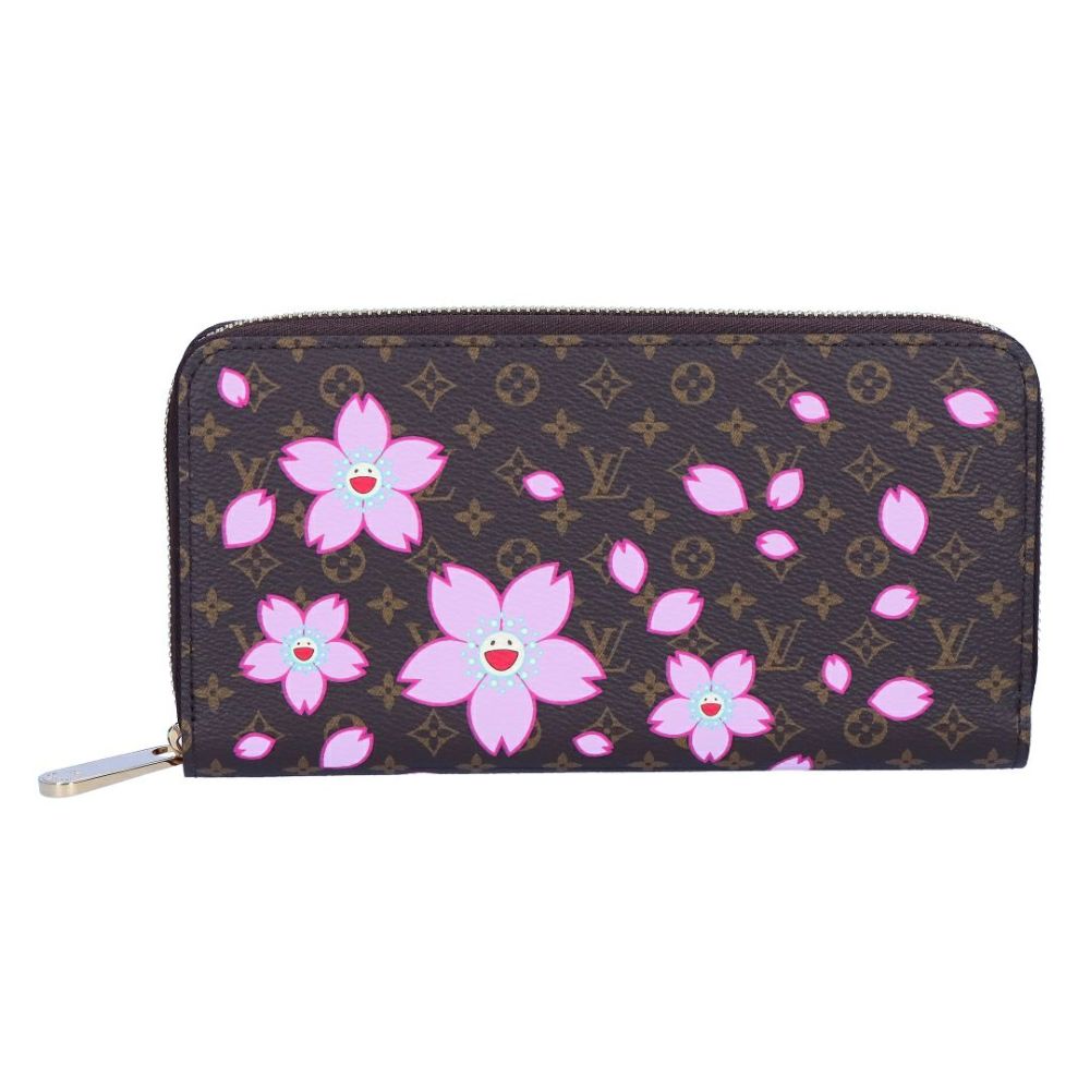 ルイヴィトン LOUIS VUITTON 村上隆 長財布 M13433 LV×TM ジッピー･ウォレット サクラブラウン