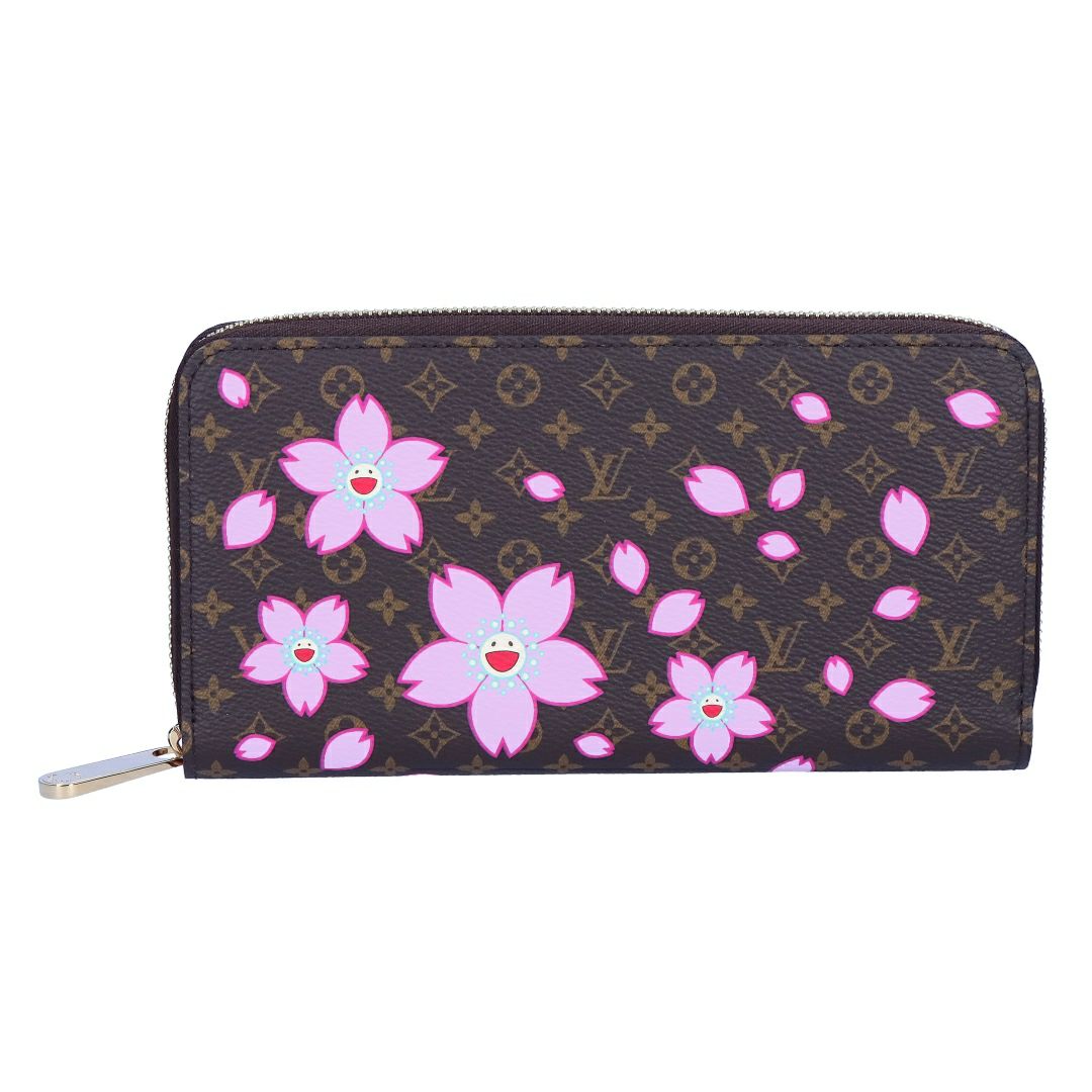 ルイヴィトン LOUIS VUITTON 村上隆 長財布 M13433 LV×TM ジッピー･ウォレット サクラブラウン