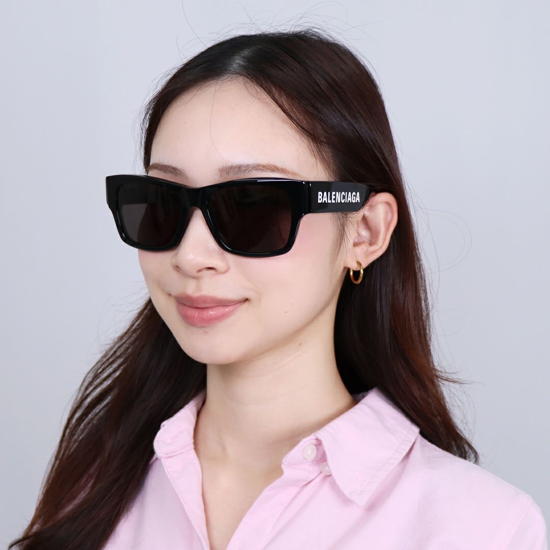 バレンシアガ BALENCIAGA レディース サングラス BB0262SA 001 56 BLACK BLACK GREY SUNGLASS UNISEX RECYCLED