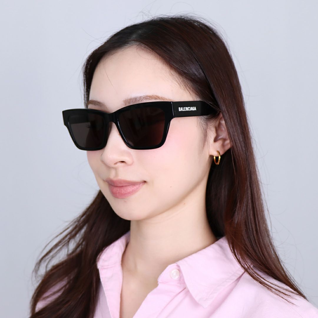 バレンシアガ BALENCIAGA レディース サングラス BB0307SA 001 56 BLACK BLACK GREY SUNGLASS WOMAN RECYCLED