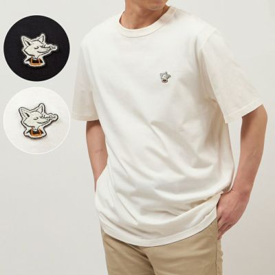 メゾンキツネ MAISON KITSUNE メンズ 半袖 Tシャツ カフェ キツネ バリスタ フォックス パッチ リラックス CKNU00102KJ7014 ユニセックス レディース
