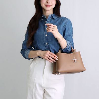 トッズ TODS 2WAYバッグ Tタイムレス XBWAPAEL000 QRI 2L64 TORTORA レザー バッグ マイクロ