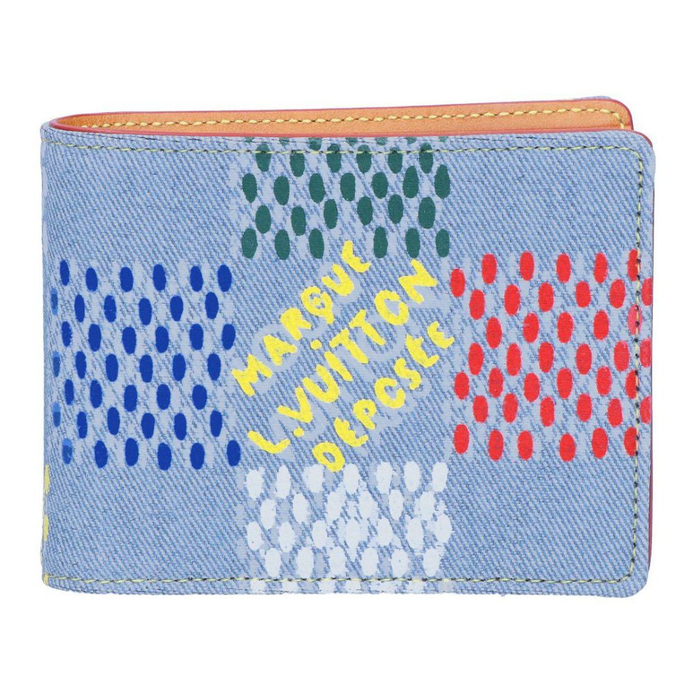 ルイヴィトン LOUIS VUITTON 折り財布 二つ折り財布 N00186 LV バーズ･ダミエ デニム ポルトフォイユ・ミュルティプル