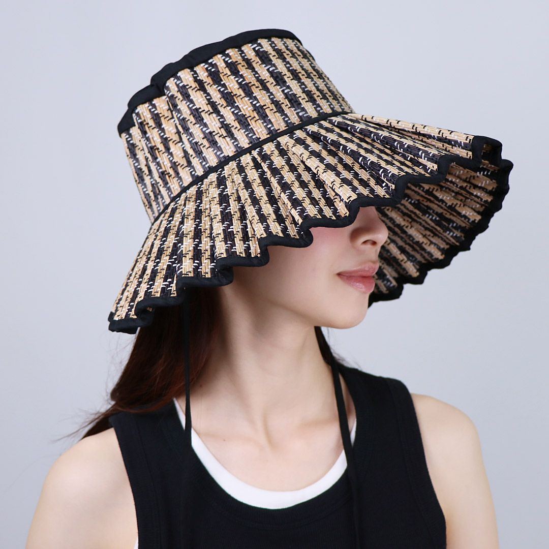 ローナマーレイ LORNA MURRAY 帽子 ストローハット 麦わら帽子 LUXE SHELL HAT ROMA MAXI バイザー サンハット