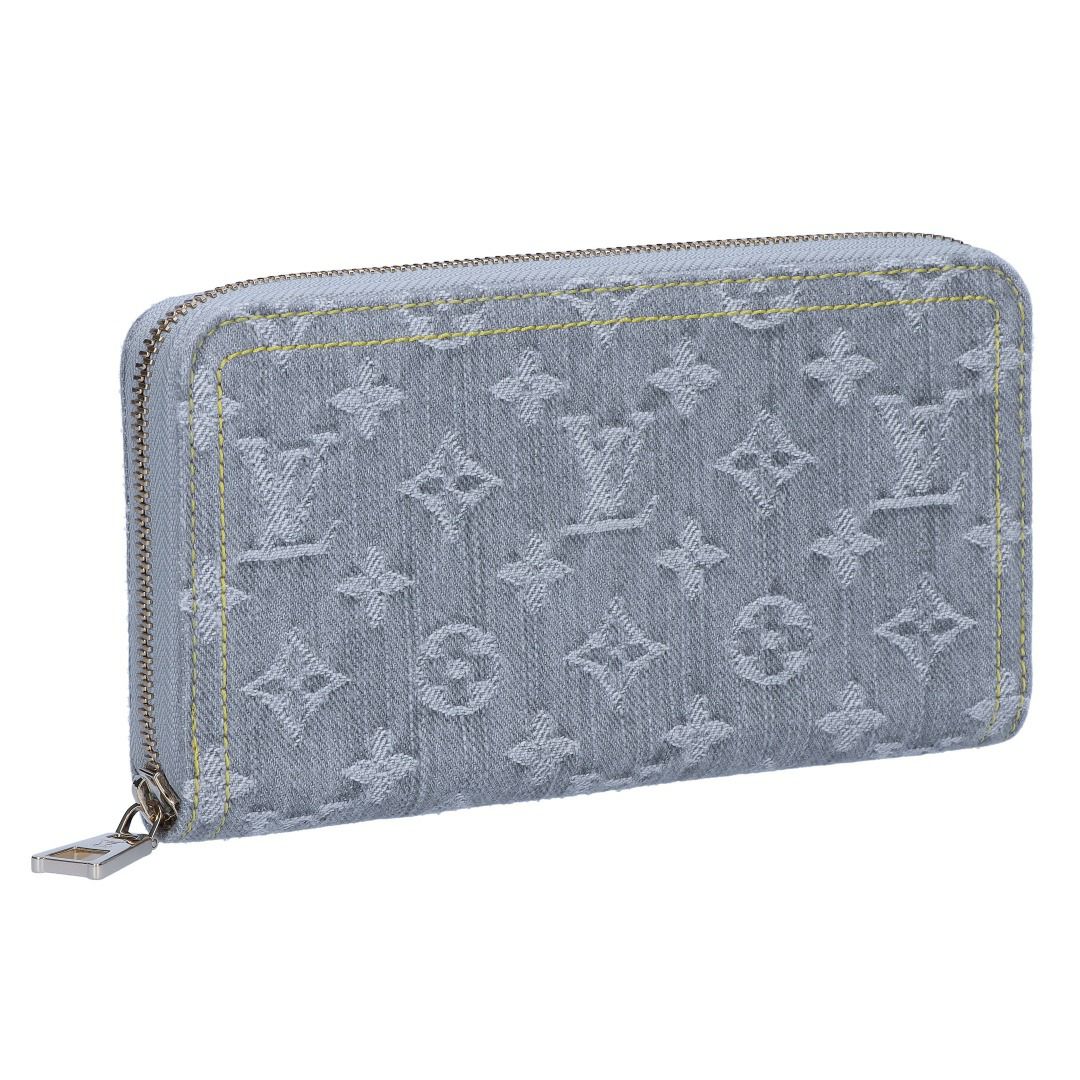 ルイヴィトン LOUIS VUITTON 長財布 ウッシュデニム M13214 ジッピー・ウォレット ウッシュドグレー