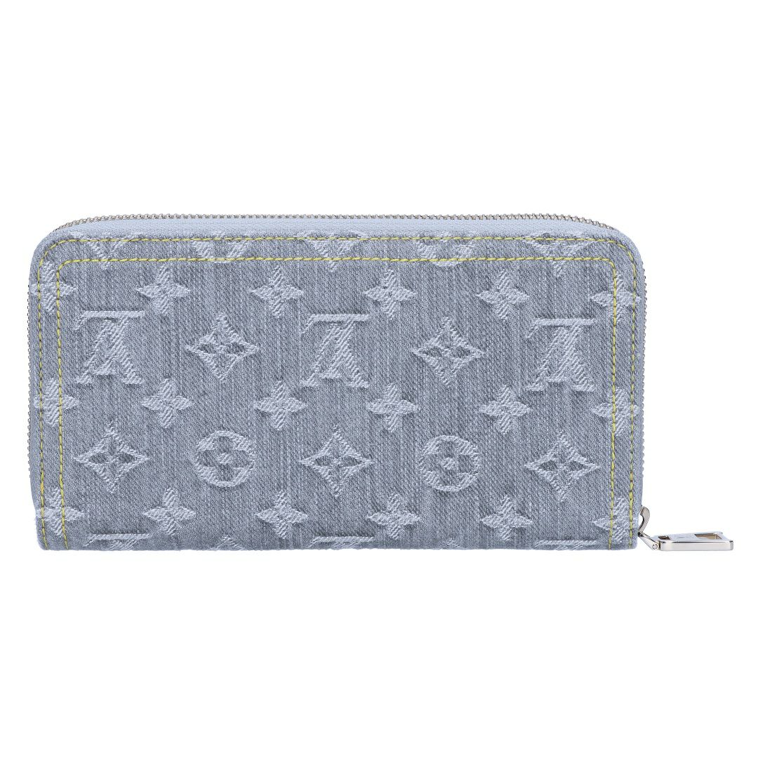 ルイヴィトン LOUIS VUITTON 長財布 ウッシュデニム M13214 ジッピー・ウォレット ウッシュドグレー