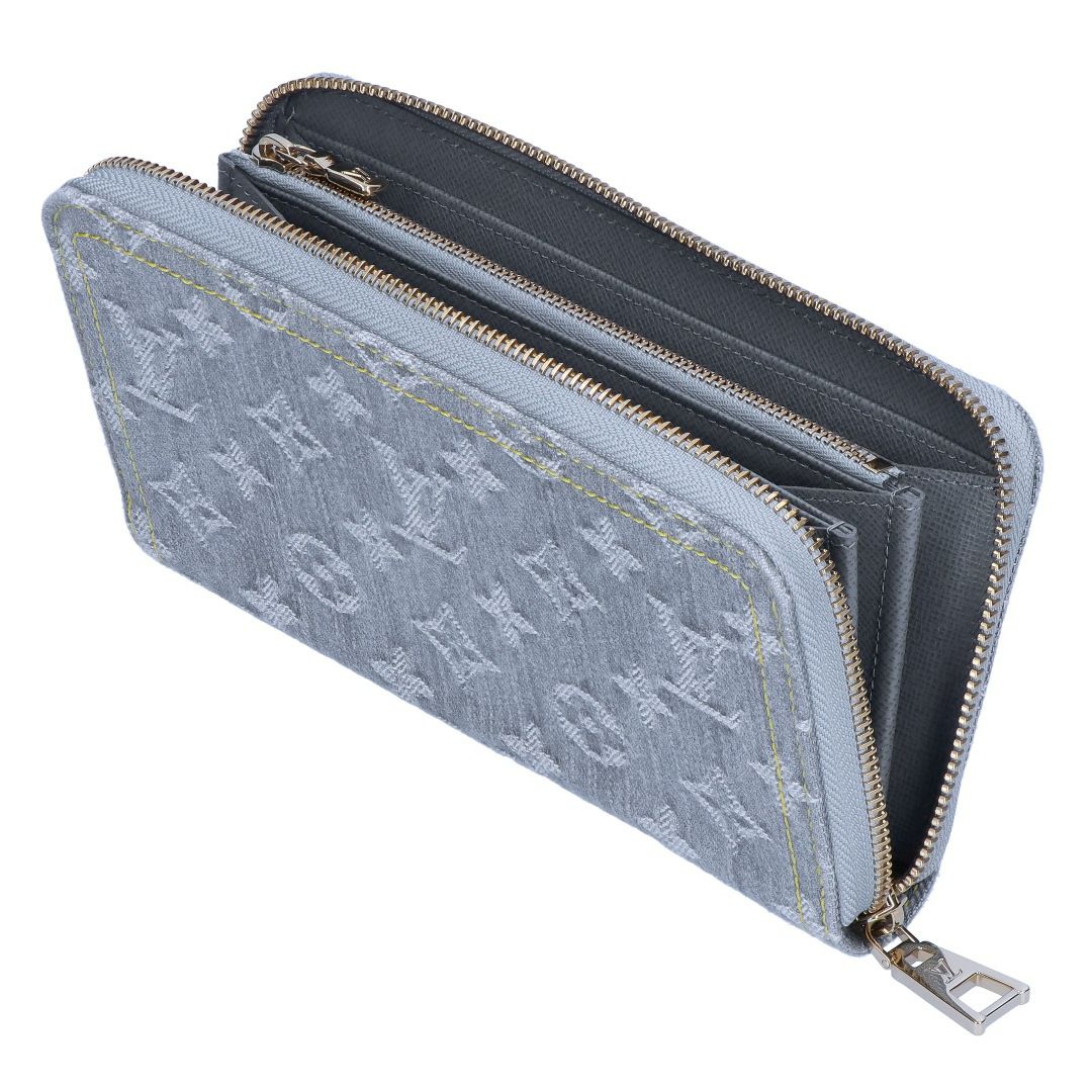 ルイヴィトン LOUIS VUITTON 長財布 ウッシュデニム M13214 ジッピー・ウォレット ウッシュドグレー