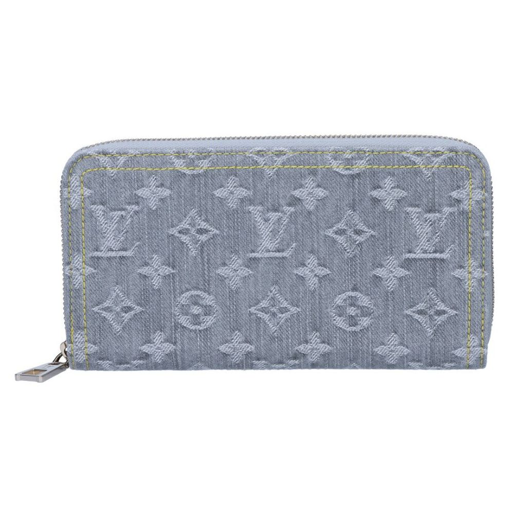 ルイヴィトン LOUIS VUITTON 長財布 ウッシュデニム M13214 ジッピー・ウォレット ウッシュドグレー