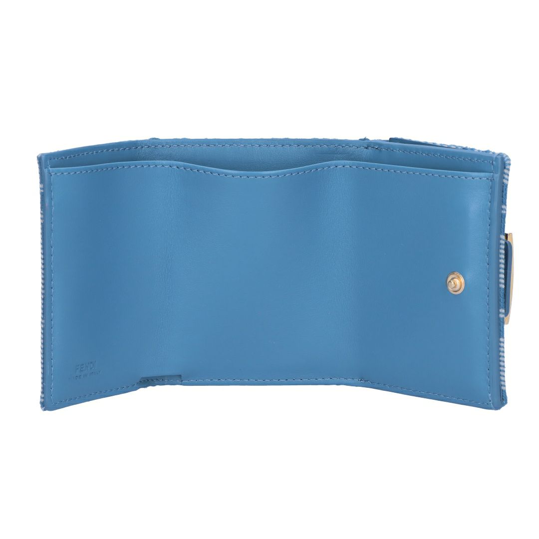 フェンディ FENDI 折財布 三つ折り財布 FFジャガード 8M0395 AUNJ F1SKL WHITE BLUE+ DENIM ブルーデニム 【お取り寄せ】