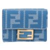 フェンディ FENDI 折財布 三つ折り財布 FFジャガード 8M0395 AUNJ F1SKL WHITE BLUE+ DENIM ブルーデニム 【お取り寄せ】