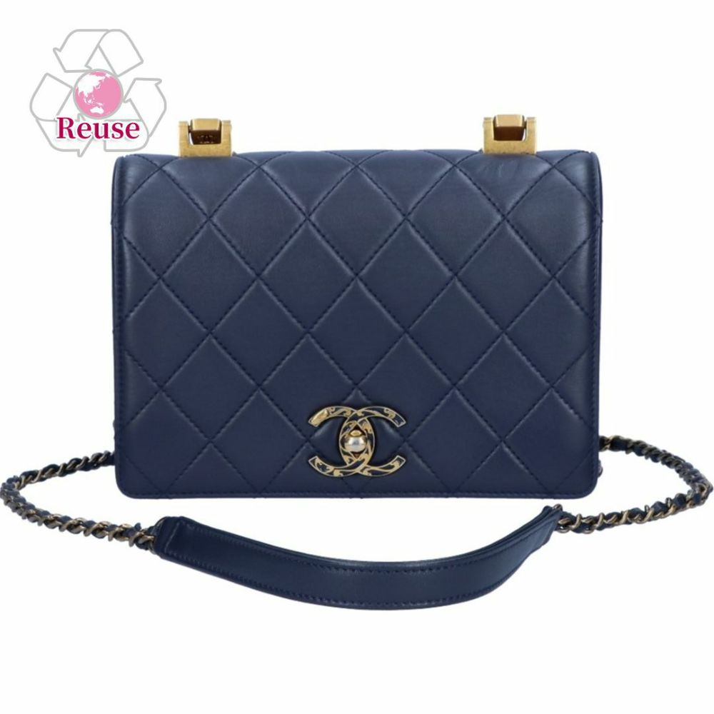 【リユース品】 シャネル CHANEL バッグ ショルダーバッグ マトラッセチェーンショルダーバッグ ネイビー 【お取り寄せ】