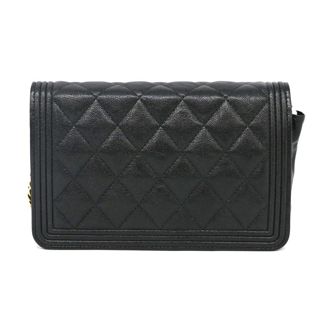 【リユース品】 シャネル CHANEL バッグ チェーンウォレット ボーイシャネルチェーンウォレット AP1117 ブラック 【お取り寄せ】