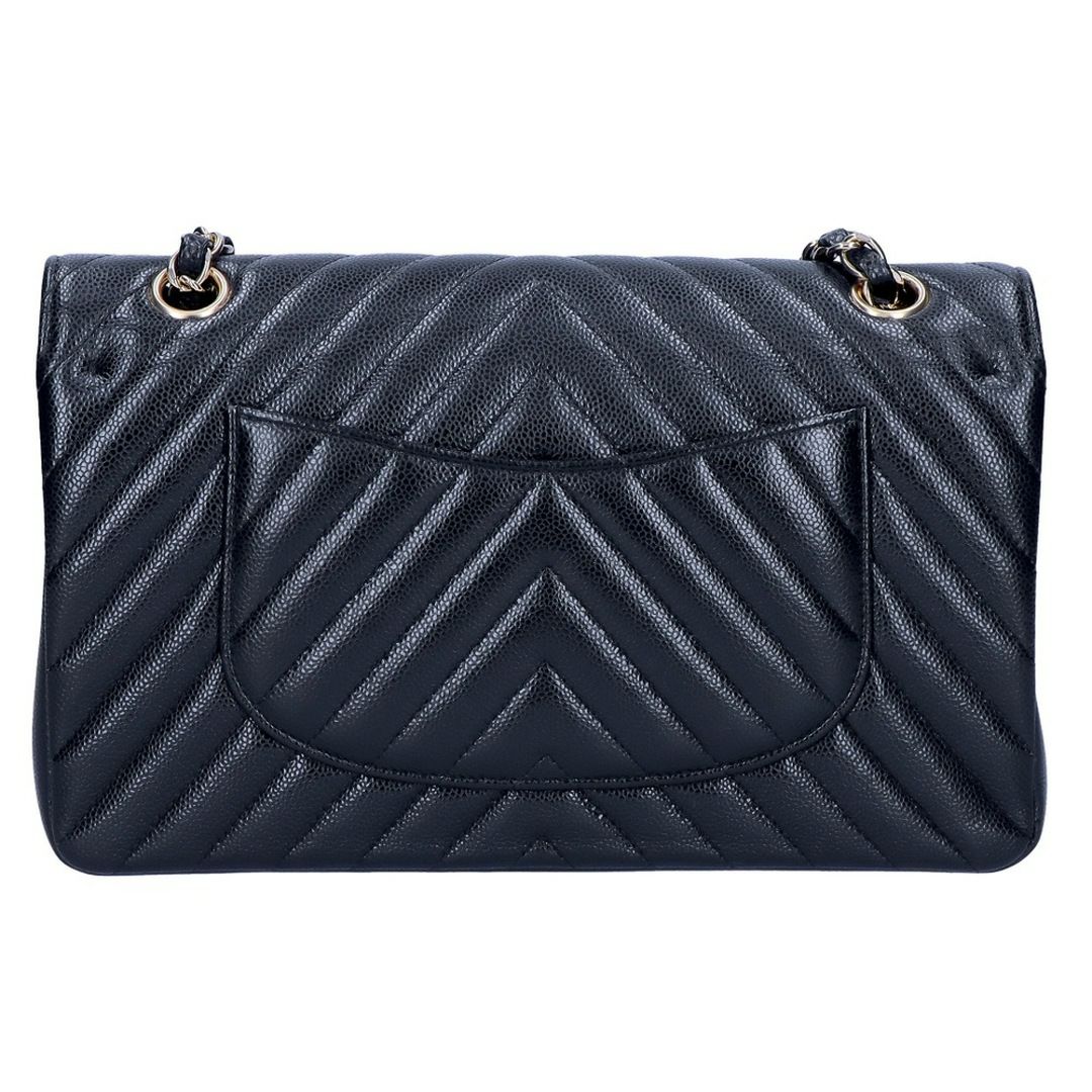 【リユース品】 シャネル CHANEL バッグ ショルダーバッグ シェブロンVステッチダブルフラップチェーンショルダーバッグ ブラック 【お取り寄せ】